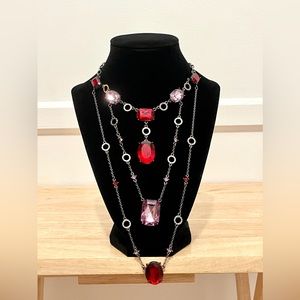 JLO by Jennifer Lopez Pink and Red Diamond Necklace